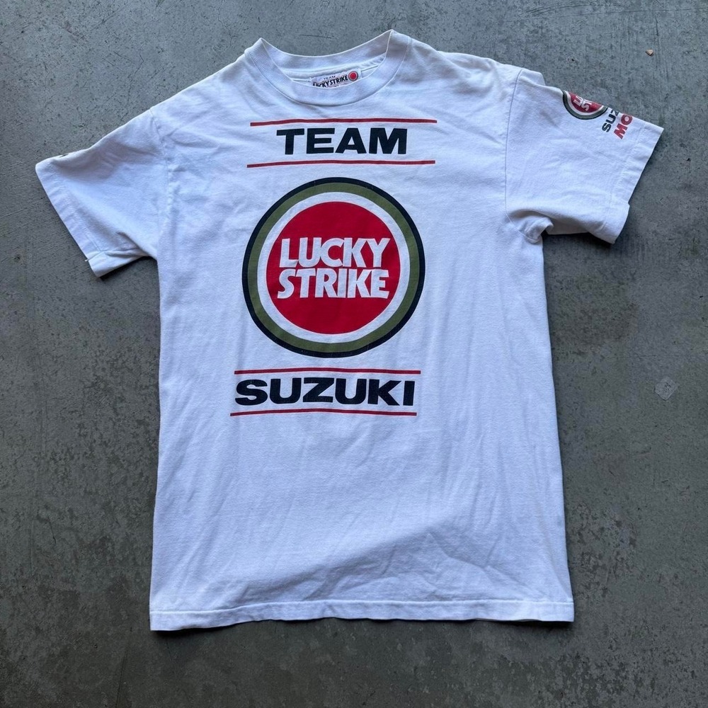 Vintage 80s Lucky Strike Team Suzuki Michelin World Championship Series Shirt M